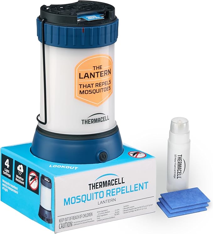 Thermacell Effective Mosquito Repellent LED Lantern for Camping, Includes 12-Hour Refill, No Spray, No Candle Flames, Bug Spray Alternative
