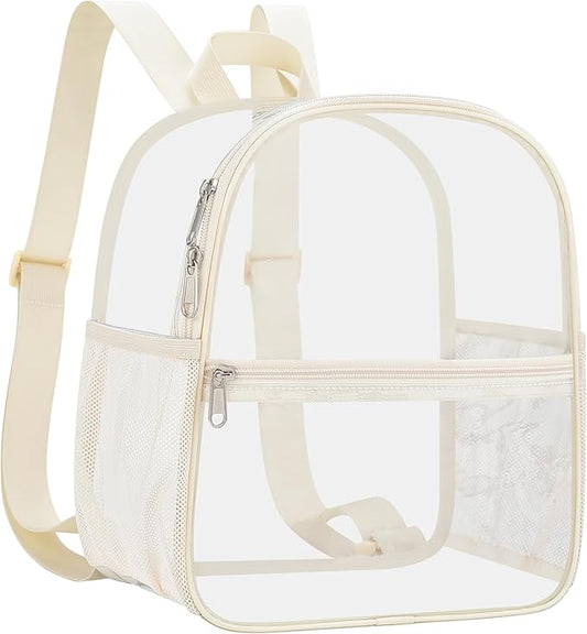 Oraben Clear Backpack Stadium Approved 12×12×6 Clear Mini Backpack Small Transparent Backpack for Concert, Beach, Work, Travel & Sporting