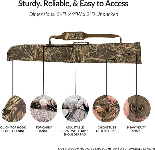 Drake Waterfowl® Side-Opening Soft Gun Case - Water Resistant, Adjustable Strap, Choke Tube Pocket - Tactical Shotgun Case