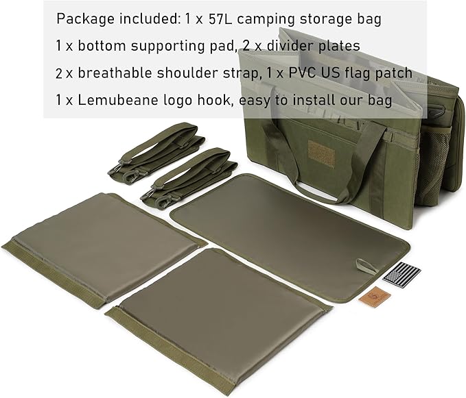 Tactical Camping Storage Bag Utility Tote Bag Camping Kitchen Organizer with Axe Holder & Shoulder Strap