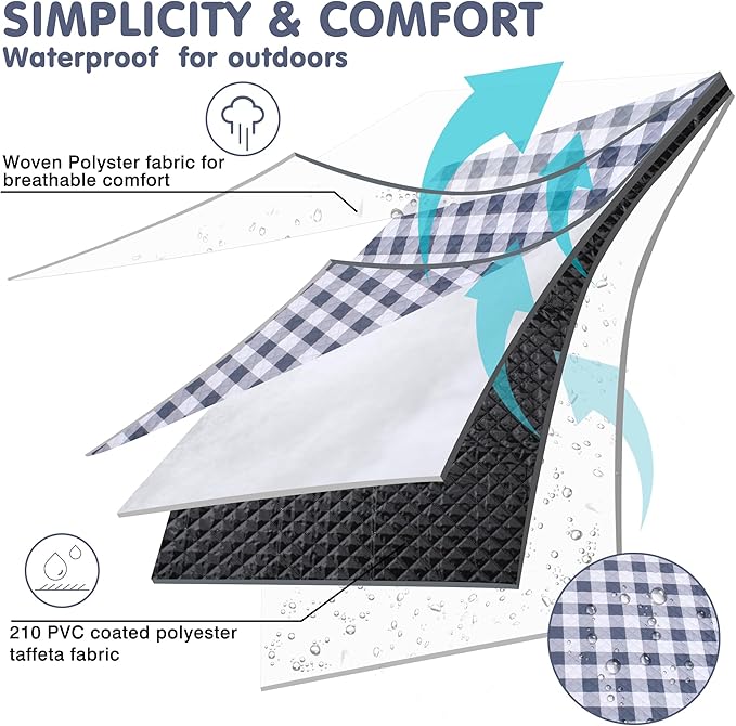 HX&OD Outdoor Picnic Blanket, Extra Large, 80''x60'' Waterproof Foldable Blankets Gingham Picnic Mat for Beach, Camping Grass Lawn Park Accessories Cute Couple Ideas Wedding (Gray, 80”x60”)
