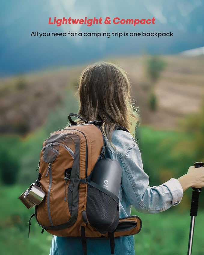 QPAU Sleeping Pad for Camping, Camping Mattress, 76''X26'', 4.7'' Extra-Thick Enhanced Support, with Built-in Foot Pump, for Camping, Hiking - Airpad, Backpacking and Home, (Grey)