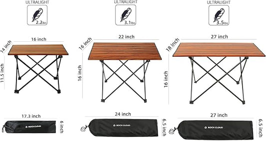ROCK CLOUD Portable Camping Table Ultralight Aluminum Camp Table Folding Beach Table for Camping Hiking Backpacking Outdoor Picnic