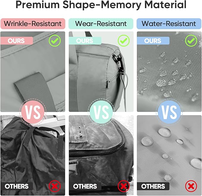 BALEINE Gym Bag for Women and Men, Duffel Bag for Sports, Gyms and Weekend Getaway, Waterproof Dufflebag with Shoe and Wet Clothes Compartments, Lightweight Carryon Gymbag (Silver)