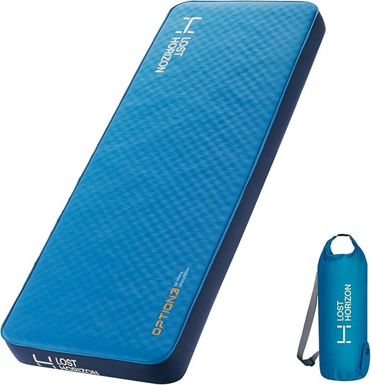 LOSTHORIZON Air & Foam Camping Mattress, Self-Inflating Sleeping Pad, 4.5" Thick, with Pump Sack, Cot