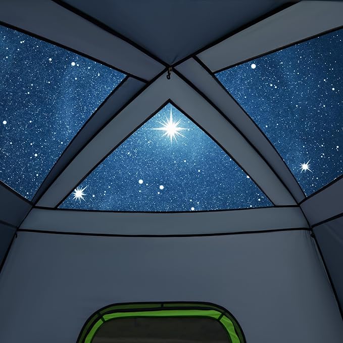 JOYTUTUS Dual-Use SUV Tent, SUV Camping Tent with Rainfly, Movie Screen and Four Steel Frame Poles, SUV Tailgate Tent with Awning Shade, Car Roof Canopy for SUV CUV Van