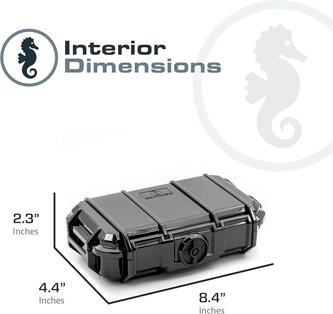Seahorse 56 OEM Portable Waterproof Dry Box Hard Protective Micro Case - Mil Spec/USA Made / IP67 Waterproof/Lockable/Airtight/Smell Proof - for Hand Tools, Ammo Boxes, Stash Box