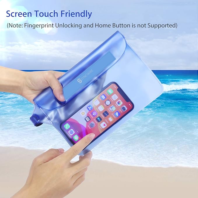 SYNCWIRE Waterproof Pouch Bag with Adjustable Waist Strap (2 Pack) - IP68 Waterproof Waist Bag Screen Touchable Dry Bag with Adjustable Belt for Beach, Swimming, Boating, Fishing, Hiking, etc