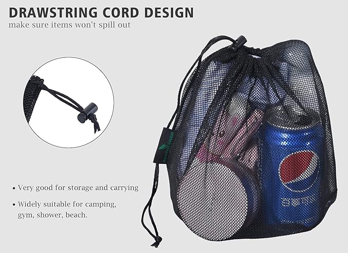 5pcs Nylon Mesh Bag Travel Stuff Sack Sports Equipment Bag BVP04