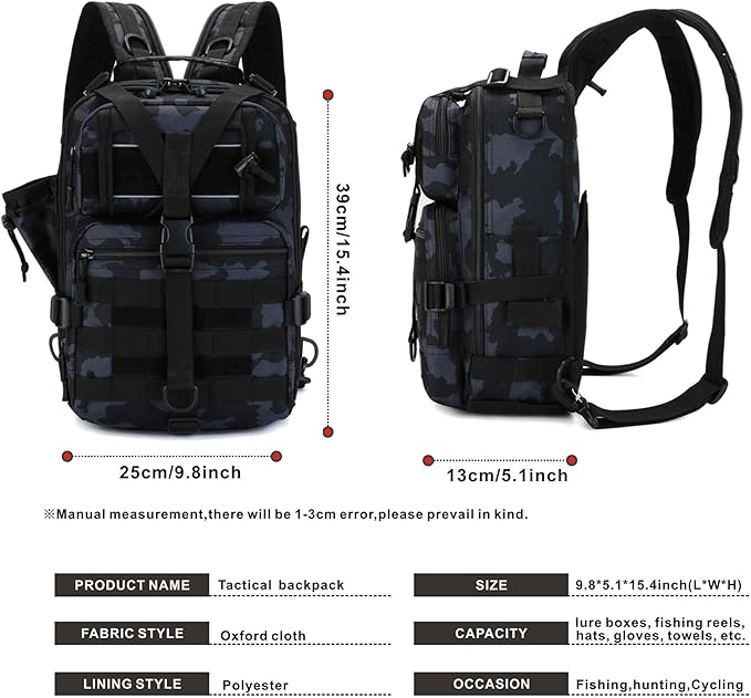 Tactical Backpack Medium EDC DayPack Military Molle Backpacks Bag Outdoor Rucksack for Fishing Hunting Camping (brown camo)