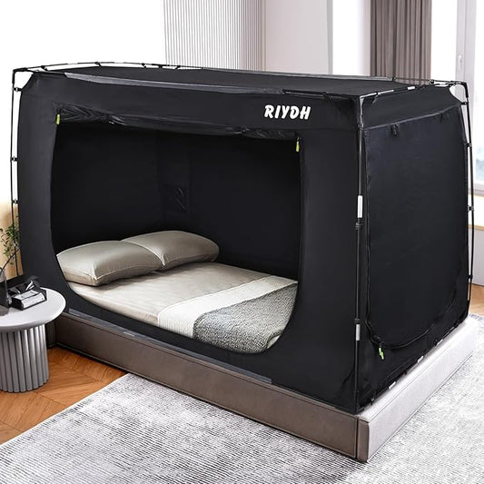 Bed Tent Bed Canopy Full Size Tents for Adult and Kids- Original Design Portable Dream Tent Indoor Sleeping 80% Blackout with 3 Doors Breathable Big Space Tents