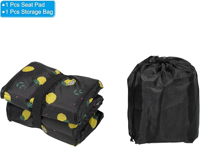 PATIKIL 15.7"x11.6"x0.4" Foldable Hiking Seat Pad, Cushion Sitting Pads Foam Mat Ultralight Waterproof for Outdoor Camping Picnic Stadium, Yellow Black