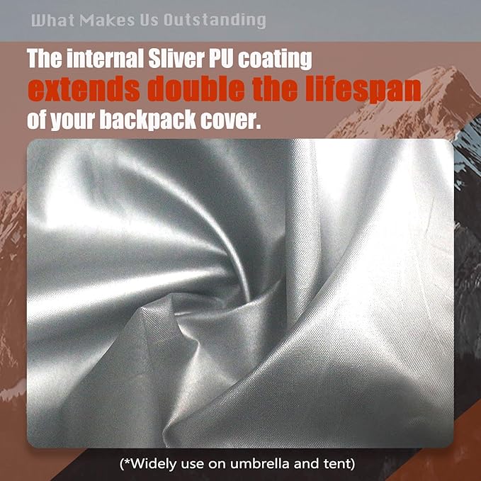 Frelaxy Waterproof Backpack Rain Cover, 8000mm Waterproof Level, Upgraded Ultra-Strong Multilayer Structure, Antislip Cross Buckle Strap, Ultralight Compact Portable, for Hiking, Camping, Traveling