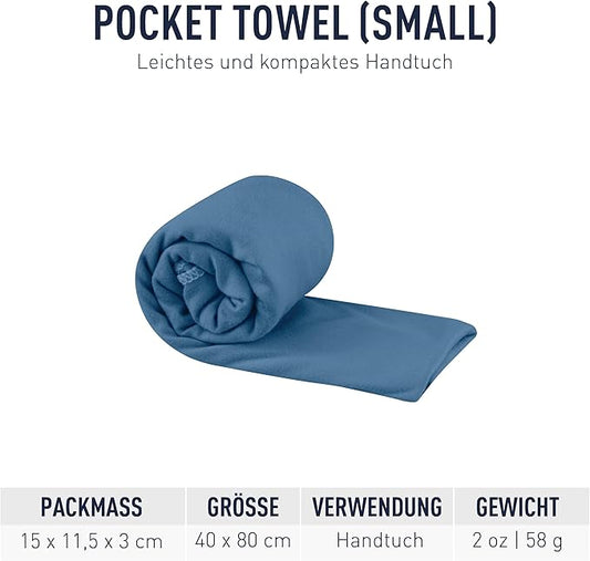Sea to Summit Portable Pocket Towel for Camping, Gym, and Travel