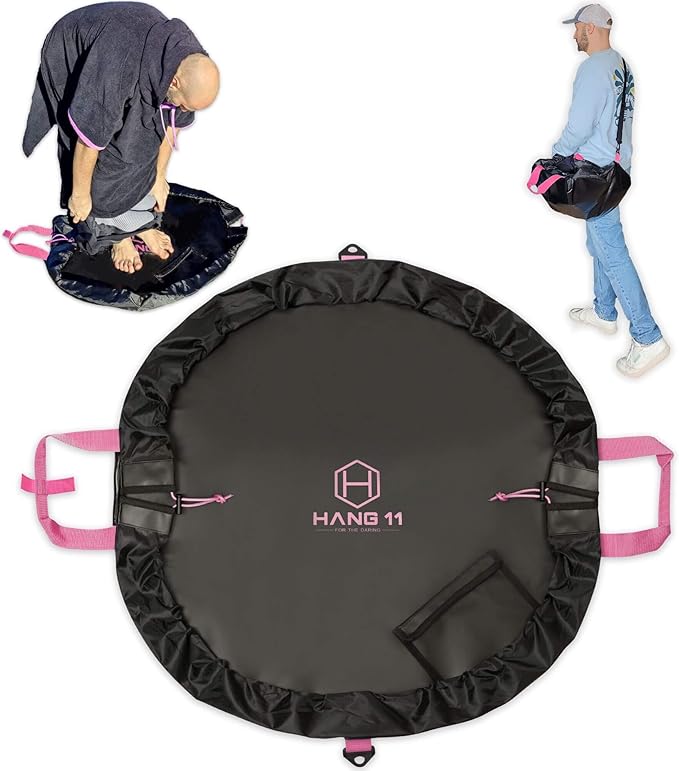 Hang 11 Wetsuit Changing Mat Bag - Surf Changing Mat with Shoulder Strap, Wetsuit Bag Waterproof, Keeps your Wet Suit & Car Clean, Surf Change Gear, Surfing Accessories, Surfing Gifts
