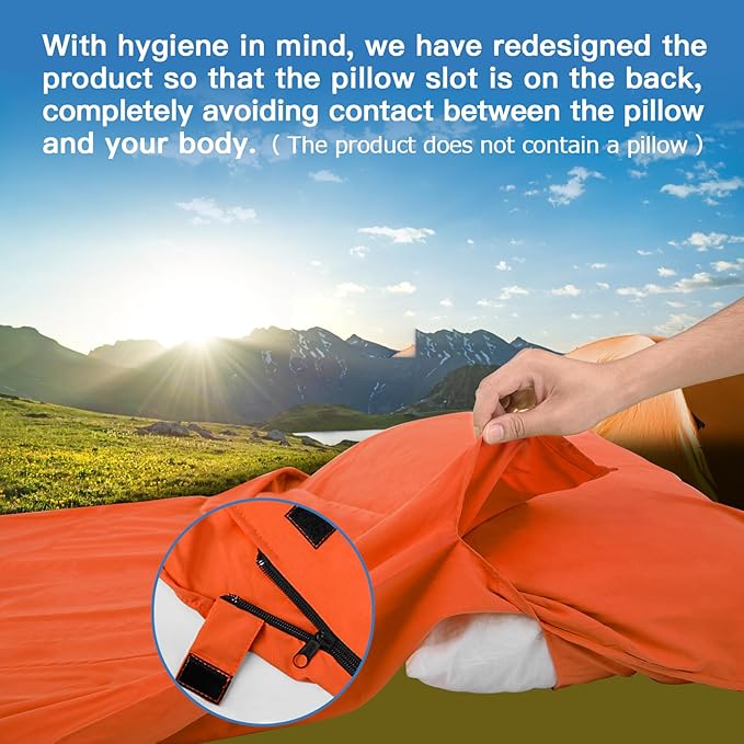 Sleeping Bag Liner, Travel Sheets & Adult Sleep Sack, Ultralight and Portable Summer Sleeping Bag - Ideal for Backpacking, Hotels and Hostels, Business Trips, Camping