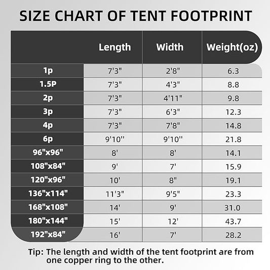 Clostnature Tent Footprint - Waterproof Camping Tarp, Heavy Duty Tent Floor Saver, Ultralight Ground Sheet Mat for Hiking, Backpacking, Hammock, Beach - Storage Bag Included