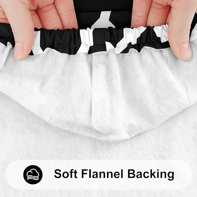 Smiry Rectangle Picnic Table Cover, Waterproof Elastic Fitted Camping Tablecloths for 5 Foot Tables, Wipeable Flannel Backed Vinyl Tablecloth Protector for Indoor, Outdoor (Black, 36x60 Inches)