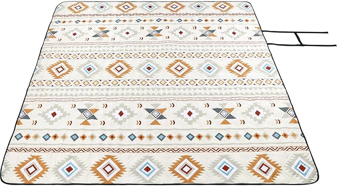 HiiARug Picnic Blankets Extra Large Picnic Outdoor Blanket 80"x80" Waterproof Foldable Outdoor Rug Boho Beach Blanket Sandproof Camping Mat Picnic Mat for Beach, Camping Grass Lawn Park Accessories
