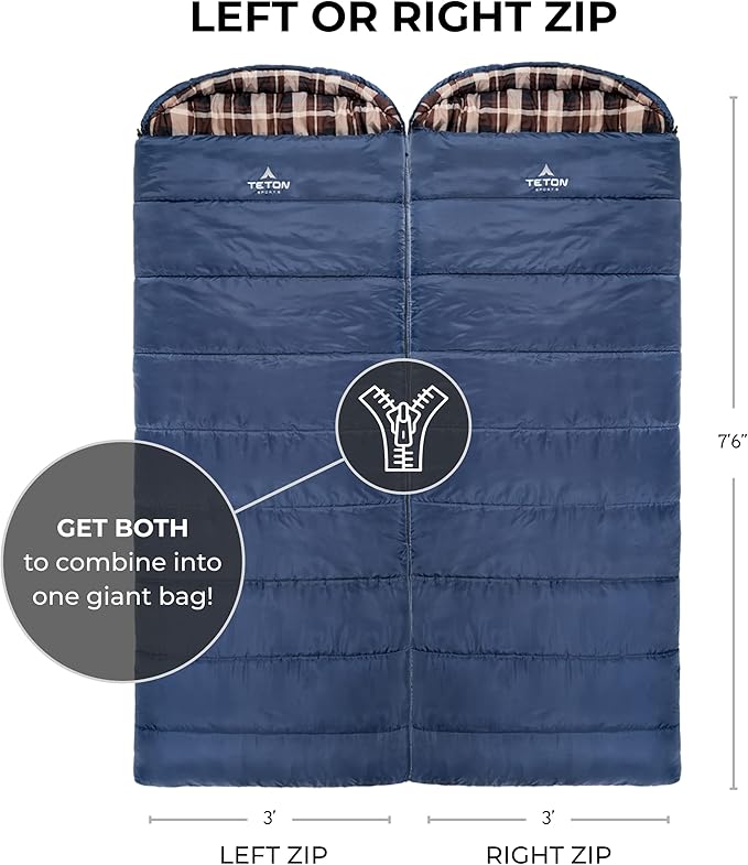 TETON Celsius XL, -25F, 20F, 0F Degree Sleeping Bags, All Weather Warm Sleeping Bag for Adults and Kids, Camping Season, Compression Sack Included