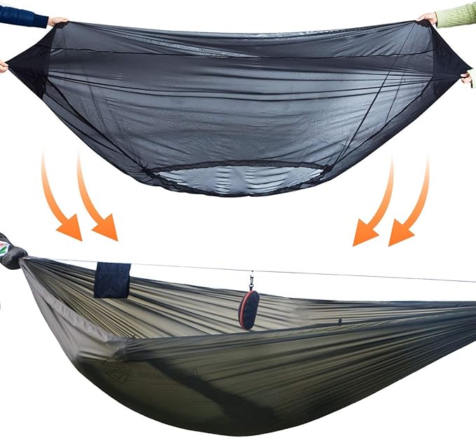 onewind Hammock Mosquito Net, Single & Double Camping Hammock Bug Netting, No See Ums Net 360 Degree Insect Protection, Alternative for Onewind Bottom Entry Hammock