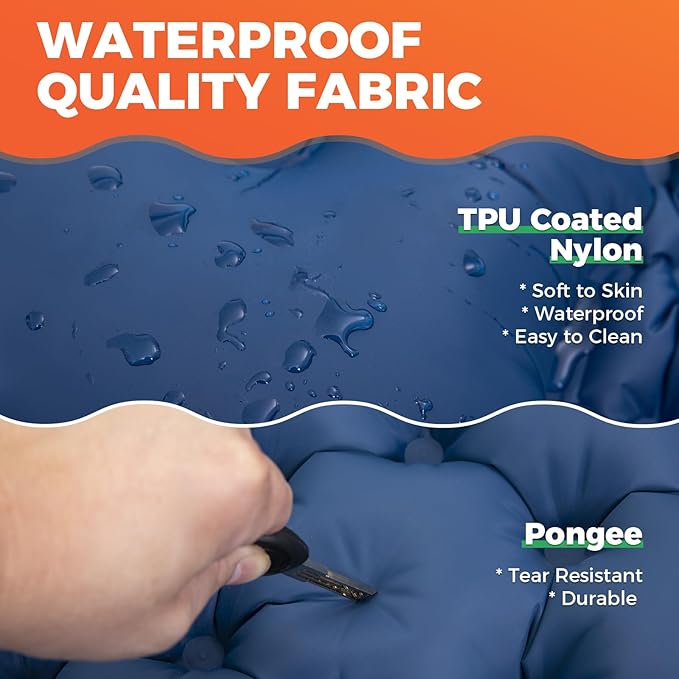 KingCamp Sleeping Pad for Camping, Inflatable Sleeping Pad Ultralight Connectable Camping Mattress with Pillow Built-in Foot Pump for Backpacking Hiking Tent Cot