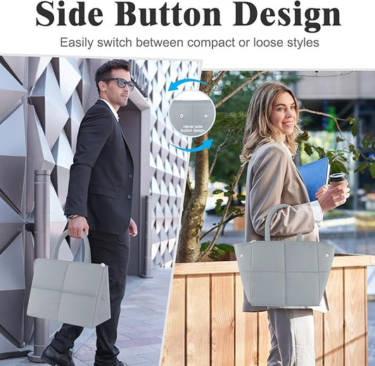 Coobiiya Lunch box for Women/Men/Adult, Thickened Quilted Puffer Lunch Box Lunch Bag Women, Small Leakproof Cute Lunch Tote Large Capacity Reusable Insulated Cooler Lunch Container for Work-Grey