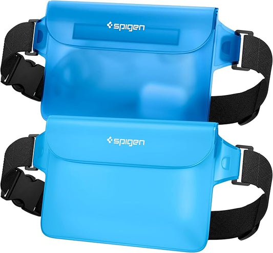 Spigen AquaShield A620 Waterproof Cell Phone Bag, Dry Bag, Fanny Pack with Adjustable Waist Strap for Beach, Swimming, Boating, Fishing, Hiking, etc