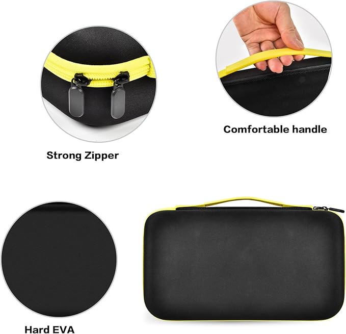 ANKHOH Walkie Talkie Case Holder for 50 Channel GMRS Two-Way Radio, Long Range Handheld Mobile Radios Hard Storage Carrying Box for Rechargeable Batteries, Charger and Headset, Yellow(Bag Only)