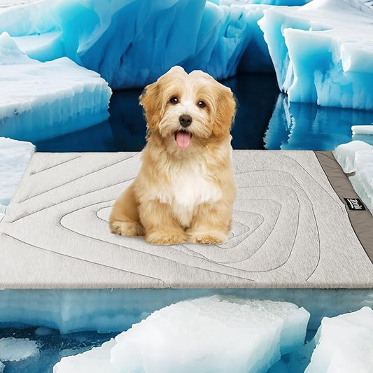 ZonLi Dog Cooling Mat, 40" x 27"Medium, Waterproof Cooling Pad for Dogs & Cats, Portable & Durable Pet Mat for Crate, Trunk, Camping, Outdoors, Machine Washable, Pebble Grey