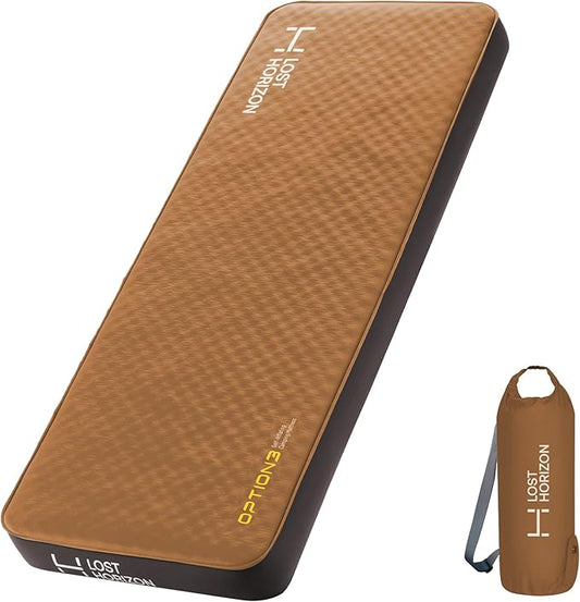 LOSTHORIZON Air & Foam Camping Mattress, Self-Inflating Sleeping Pad, 4.5" Thick, with Pump Sack, Cot