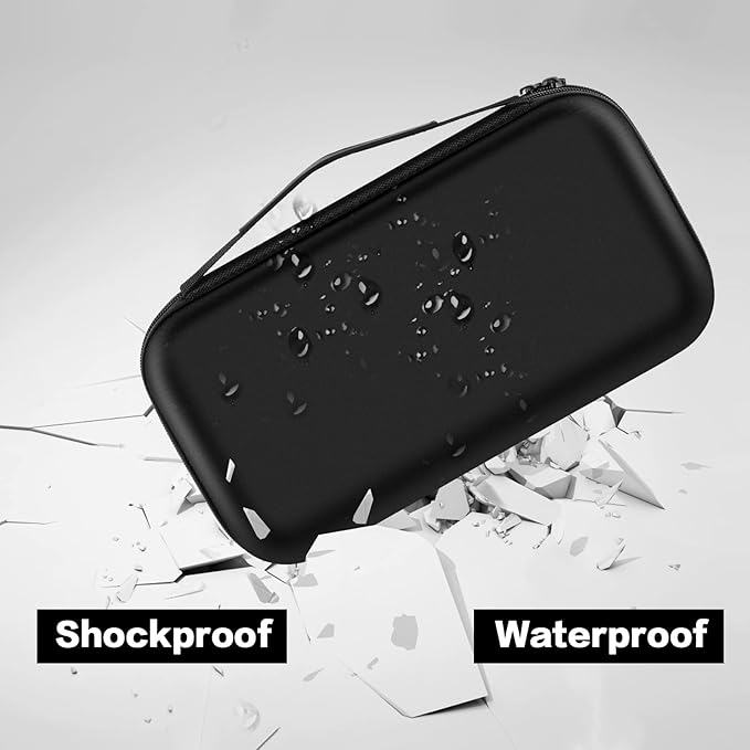 ANKHOH Walkie Talkie Case Holder for 50 Channel GMRS Two-Way Radio, Long Range Handheld Mobile Radios Hard Storage Carrying Box for Rechargeable Batteries, Charger and Headset, Black(Bag Only)