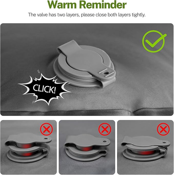 OGERY Sleeping Pad for Camping, 6" Extra-Thick Reinforced Camping Sleeping Pad with Pillows & Built-in Foot Pump, Ultralight Self Inflating Air Mattress Mat for Tent Hiking Essentials Gear