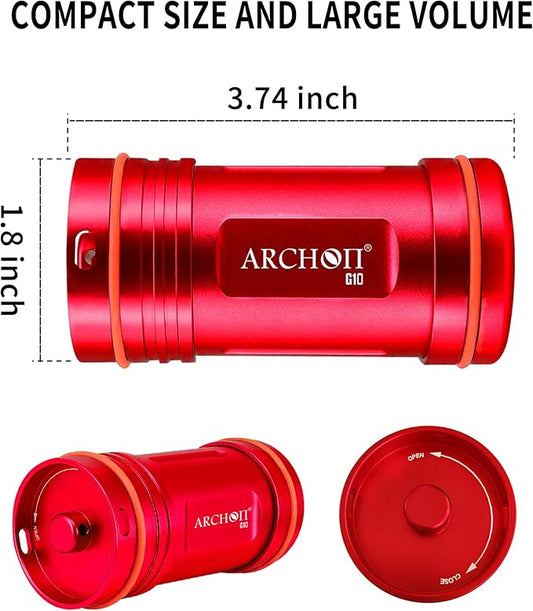 ARCHON Aluminum Alloy Waterproof Car Key Holder FOB Case, Keychain Dry Storage Box for Swimming,Diving Essential, Small Bag Kit for Boating