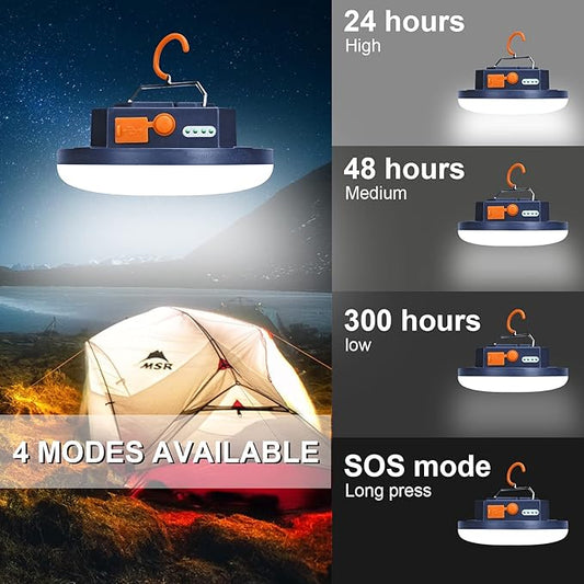 10000mAh 4000LM Flashlight Portable LED Camping Lantern Rechargeable Light 30W with Magnet , IPX4 Waterproof Tent Lights Power Failure Emergency Survival Kits Snowstorm Christmas Day Gift