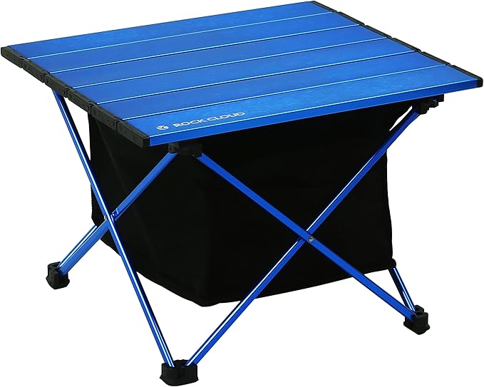 ROCK CLOUD Portable Camping Table Ultralight Aluminum Camp Table with Storage Bag Folding Beach Table for Camping Hiking Backpacking Outdoor Picnic