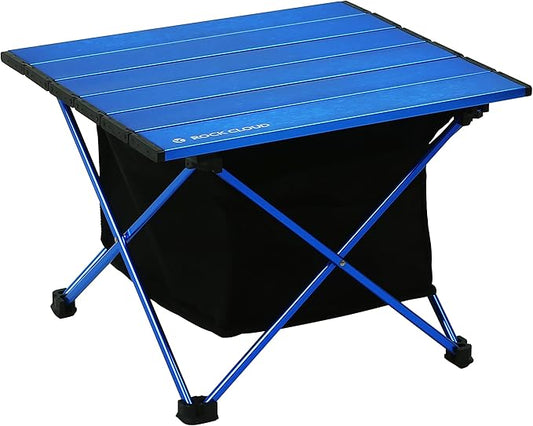 ROCK CLOUD Portable Camping Table Ultralight Aluminum Camp Table with Storage Bag Folding Beach Table for Camping Hiking Backpacking Outdoor Picnic