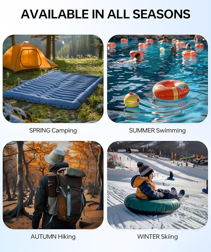 Mini Air Pump for Inflatables, Tiny Electric Air Pump 4.5kPa with Camping Lantern and Magnetic Adsorption,Rechargeable Travel Air Pump for Air Mattress,Sleeping Pad,Pool Float,Swimming Ring