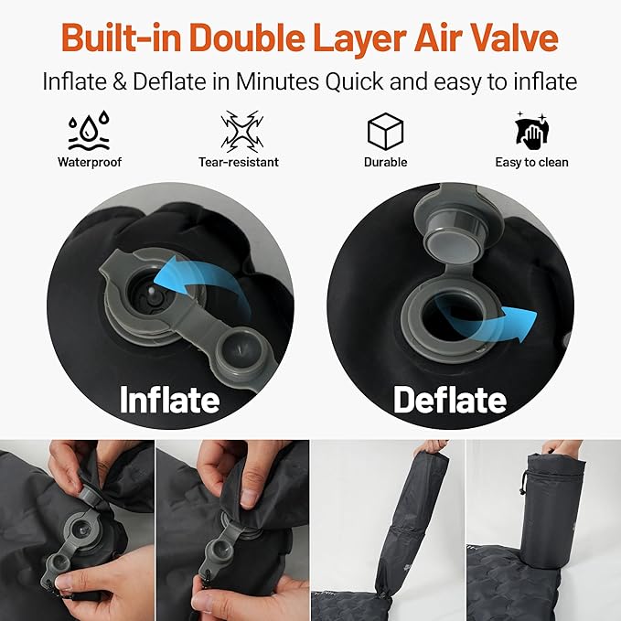 Himalaya Self-Inflating Sleeping Mats for Camping, 5.4 R-Value, Withstand -20°C (-4°F), 7-Layers, Lightweight Waterproof Compact Camping Air Mattress Pad Backpacking Sleep Pad Hiking Essentials