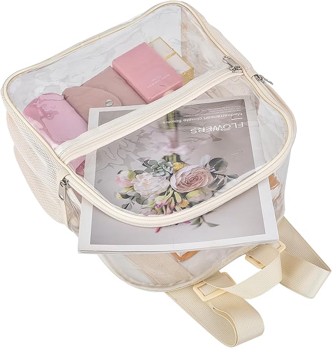 Oraben Clear Backpack Stadium Approved 12×12×6 Clear Mini Backpack Small Transparent Backpack for Concert, Beach, Work, Travel & Sporting