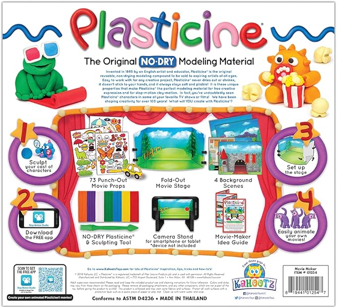 Plasticine Movie Maker Studio — No-Dry Modeling Material — Creative Kit — Ages 5+