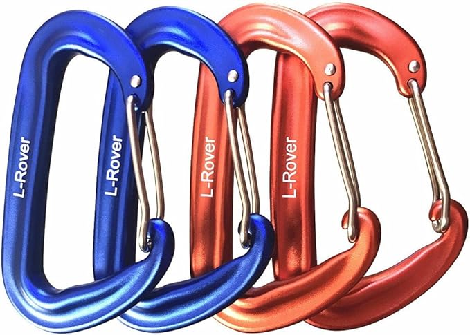 Carabiner,12KN Lightweight Heavy Duty Carabiner Clips,Aluminium Wiregate Caribeaners for Hammocks,Camping, Key Chains, Outdoor and Gym etc,Hiking & Utility