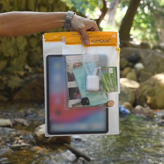 Clear Waterproof Bags, Water Tight Cases Pouch Dry Bags for Camera Mobile Phone Maps Pouch Kayak Military Boating Document Holder