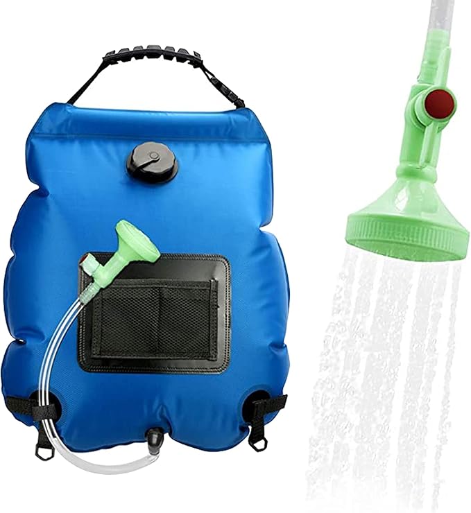 Solar Shower Bag, Solar Heating Camping Shower Bag, 5Gal(20L) Portable Camping Shower Bag, with Removable Hose and On-Off Switchable Shower Head, for Outdoor Traveling/Climbing/Hiking/Beach/Swimming