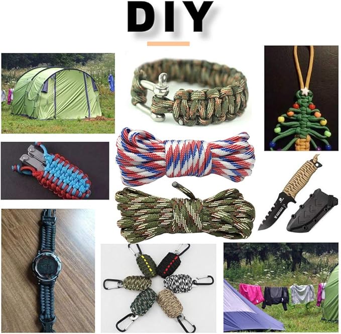 56Pcs 28 Color 10 Ft Paracord Cord 550 Bracelets Kit Vankcp Crafting Multifunction Ropes with Buckles for Lanyards Keychain Survival Rope DIY Manual Braiding Supplies