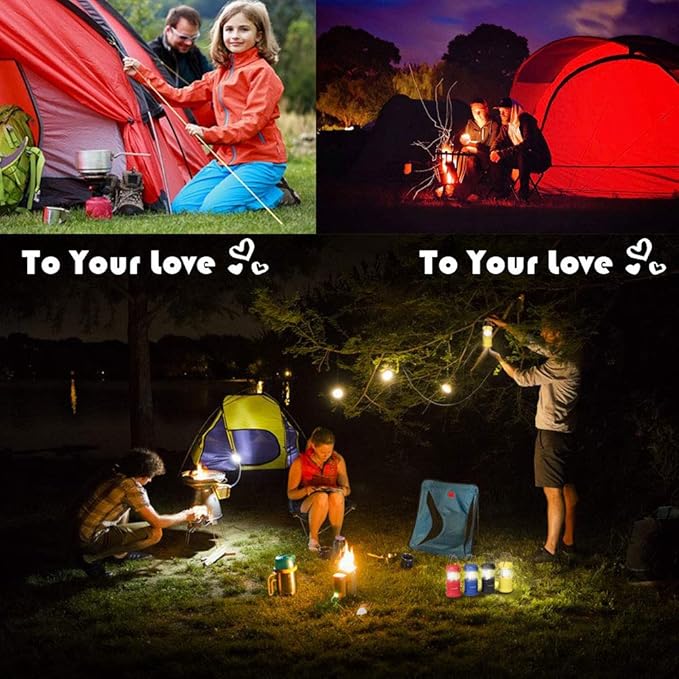 LED Lantern Mini 4 Pack, Camping Lanterns with 12 AAA Battery Operated/Portable & Collapsible, LED Camping Lantern for Kids/Hurricane/Camping/Emergency/Power Outage