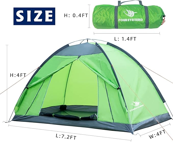 7.2 × 4 × 4 Feet Single Backpack Tent, Waterproof Camping and Hiking Tent can be Used by One Person, Light and Durable