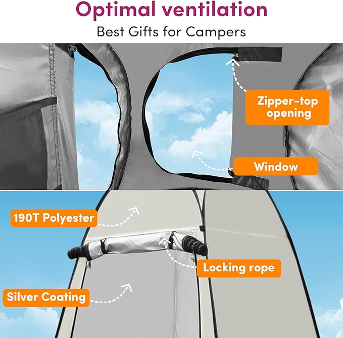 Pop Up Privacy Tent Shower Tent Changing Tent Portable Outdoor Camping Bathroom Toilet Tent Changing Dressing Room Privacy Shelters Room for Hiking and Beach Sun Shelter Picnic Fishing- Waterproof