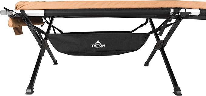 Teton Sports Cot Accessories - Keep Everything Clean, Off The Ground and Handy. Think of It As Your Cot Caddie. These Items Make Cot Camping Even Better.