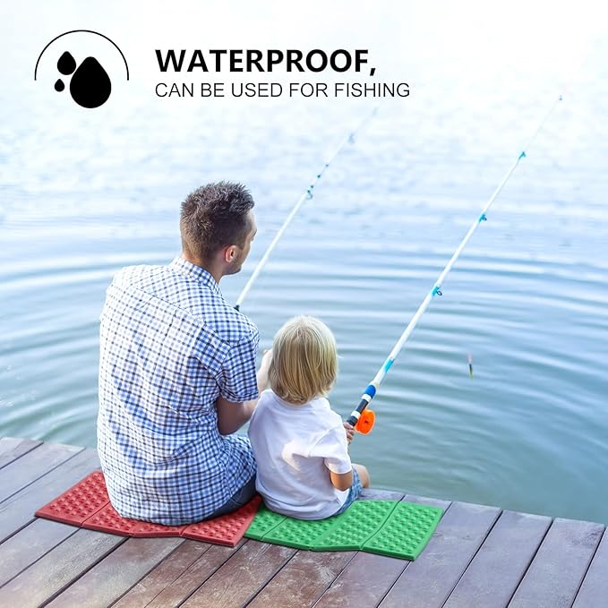 Jutom 12 Pcs Camping Foam Pad for Floor Foldable Hiking Sit Pad EVA Foam Waterproof Seat Cushion Chair Stadium Mat for Mountaineering Camping Hunting